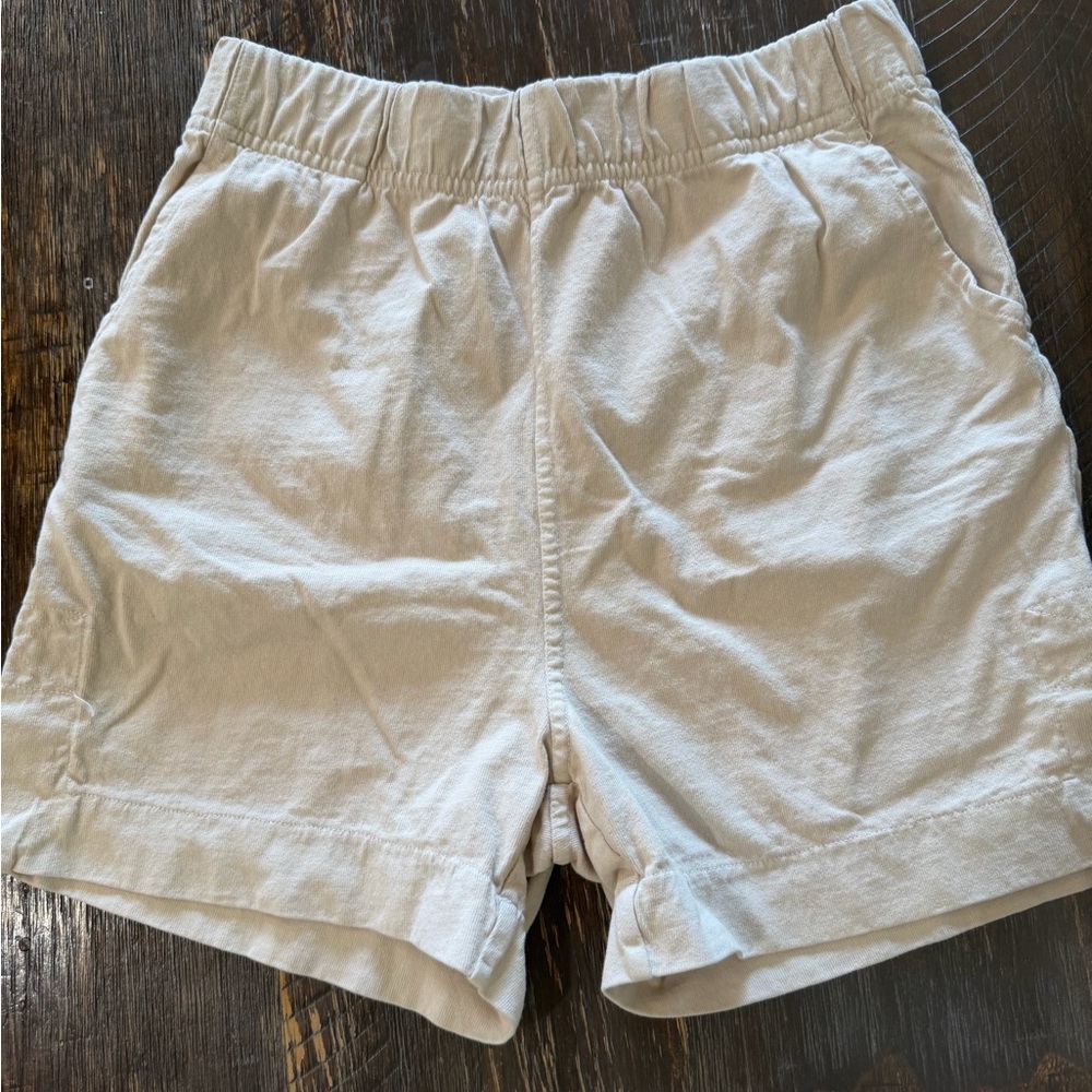 Women’s Cream Casual Elastic-Waist Shorts